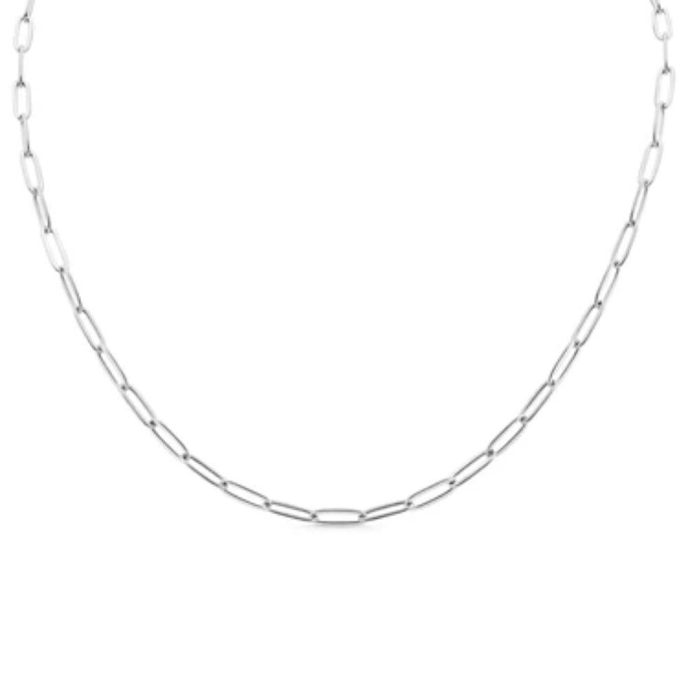 Waterproof Necklace Chain Paperclip Silver, Stainless Steel Chains, No tarnish
